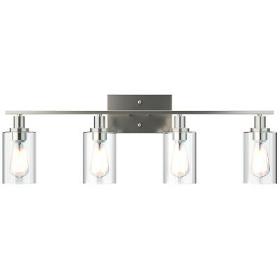 31" Costway 4-Light Wall Sconce Bathroom Decor Vanity Light Fixtures w/ Clear Glass Shades 5