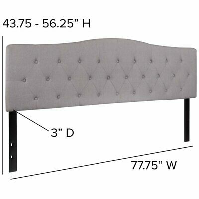 Flash Furniture Cambridge Tufted King Panel Headboard in Light Gray 3