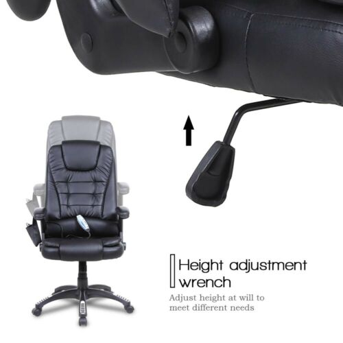 Black PU Leather High Back Massage Office Chair 2