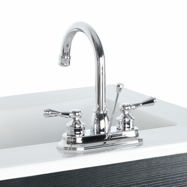 4" Chrome Bathroom Sink Faucet 2 Handles Mixer Tap Pop Up Drain Lavatory 3 Hole 2