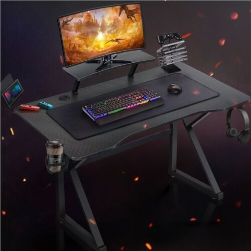 40" Gaming Desk K-Frame Multi-functional Computer Home Office Desk, Black 2