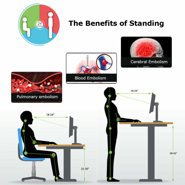 32" Standing Desk Converter Stand Up Desk Adjustable Desk Riser Home Office 3