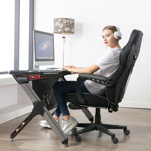 Gaming Recliner Office Desk High-Back Swivel Chair With PU Leather 3