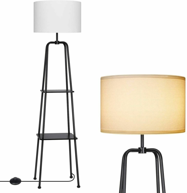 DEWENWILS Modern Floor Lamp with Shelves Standing Storage Lamp for Living Room 2