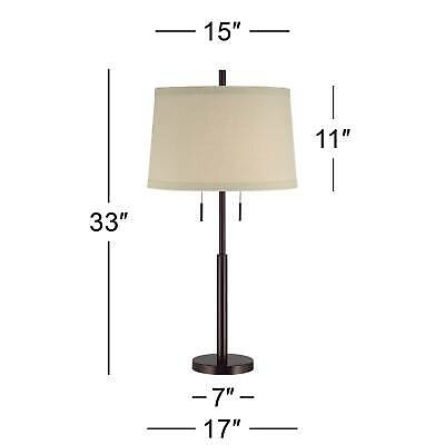 Possini Euro Design Matte Dark Bronze Stick Table Lamp 6