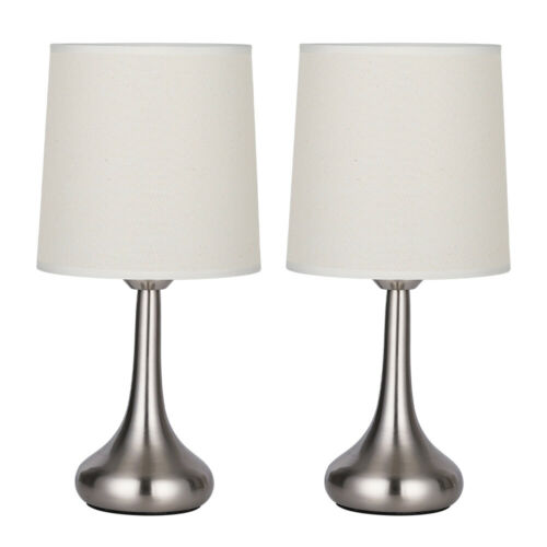 HAITRAL Set of 2 Modern Table Desk Lamp Bedside Nightstand Lamps Bedroom Dorm 1
