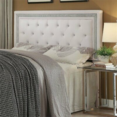 Coaster Andenne Tufted Full Queen Panel Headboard in White