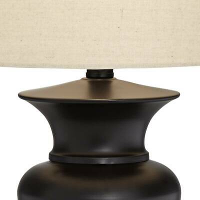 Dark Bronze Urn Ivory Tone Table Lamps Set of 2 2