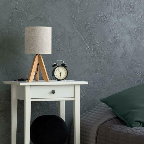 Wooden Tripod Nightstand Lamp with Fabric Linen Shade