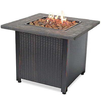 30" Endless Summer Gas Firepit with Lava Rock and Real Slate Mantel (2 Pack) 2