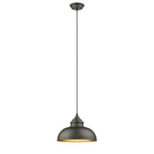12" IRONCLAD Industrial-style 1 Light Rubbed Bronze Ceiling Mini Pendant