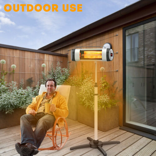 Electric Patio Heater Infrared Outdoor Heater Timer Quiet Remote Free Standing 7