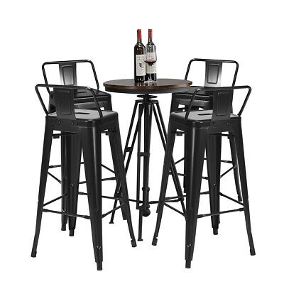4 Piece Industrial Style Metal Bar Stools 1