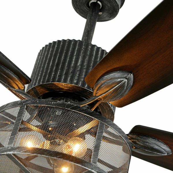 52" Ceiling Fan Light Chandelier 5 Blades 3 Speed Fan Lamp 6