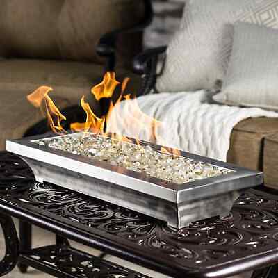 18" Lakeview Lavelle Table-Top Natural Gas Fire Pit - Stainless Steel