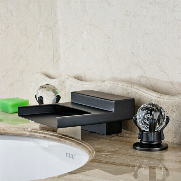 8-16" Widespread Bathroom Sink Faucet Oil Rubbed Bronze 3 holes Basin Mixer 7