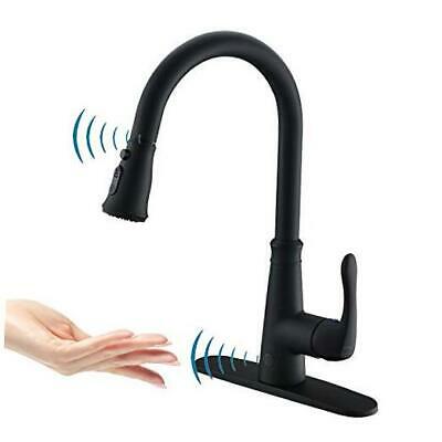 Touchless Kitchen Faucet with PullDown Sprayer, 20 Single Kitchen Sink Black