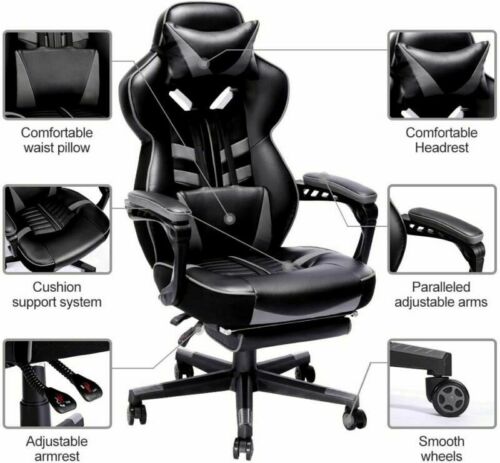 High Back Gaming Swivel Chair With Footrest 7