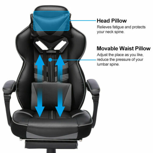 High Back Gaming Swivel Chair With Footrest 8