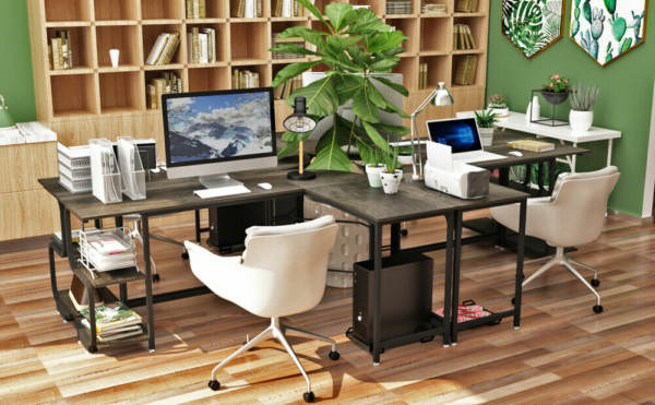 L Shaped Desk Corner Computer Gaming Laptop Table Workstation Home Office Desk