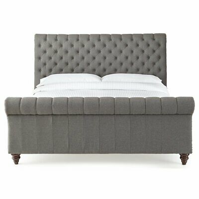Steve Silver Swanson Tufted King Sleigh Bed in Gray 3