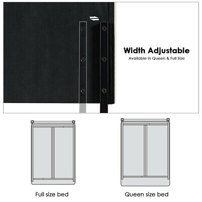 Queen & Full Size Linen Fabric Upholstered Headboard Height Adjustable Beige 7