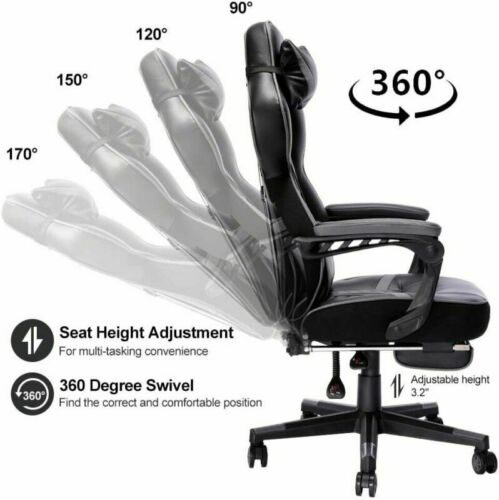 High Back Gaming Swivel Chair With Footrest 4