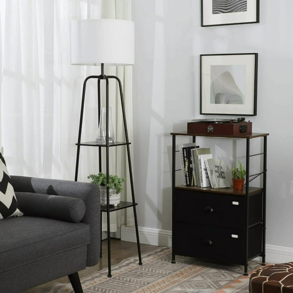 DEWENWILS Modern Floor Lamp with Shelves Standing Storage Lamp for Living Room 1
