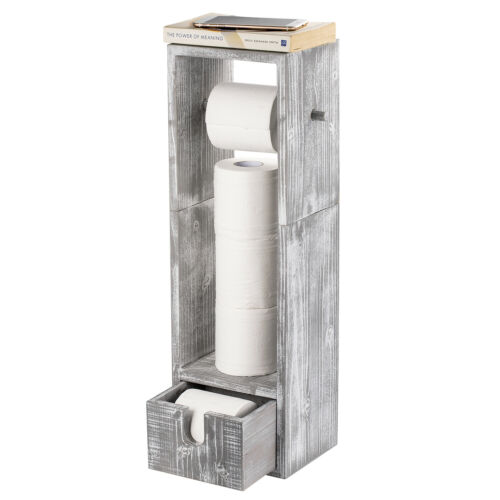 Standing Toilet Paper Holder Bathroom Storage Organizer Tissue Rack With Drawer 1