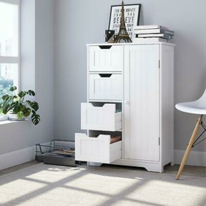 4 Drawer Dresser Shelf Cabinet Storage Home Bedroom Furniture White
