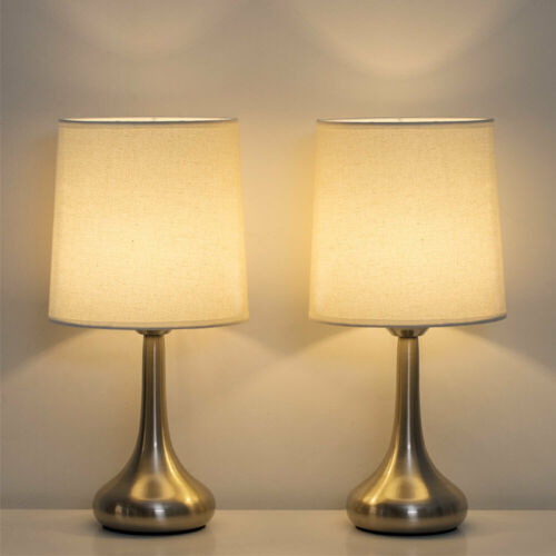 HAITRAL Set of 2 Modern Table Desk Lamp Bedside Nightstand Lamps Bedroom Dorm 4