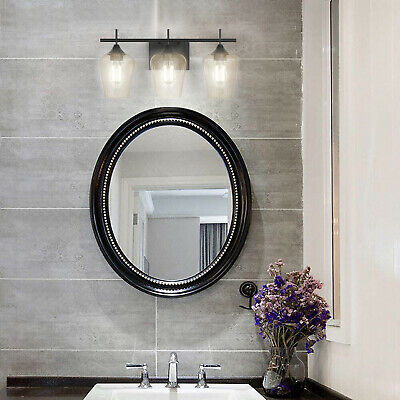 3-Light Wall Sconce Modern Bathroom Vanity Light Fixtures w/ Clear Glass Shade 3