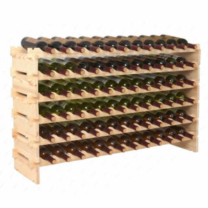 72 Bottles Wine Rack Stackable Storage 6 Tier Solid Wood Display Shelves Holder
