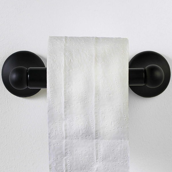 Lakefront Toilet Tissue Paper Holder Two Post Bath Accessory, Black 2