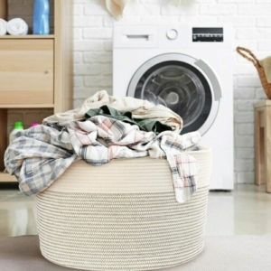 Large Woven Storage Basket 13''x21'' Cotton Rope Organizer Baby Toy Laundry