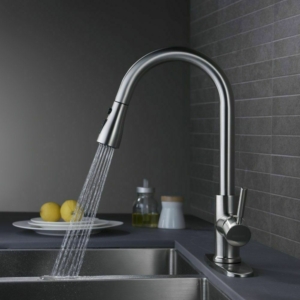 Kitchen Faucet Stainless Steel Single Handle Brushed Pull Out Sprayer