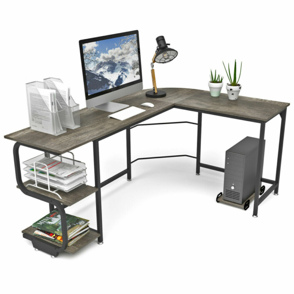 L Shaped Desk Corner Computer Gaming Laptop Table Workstation Home Office Desk 1