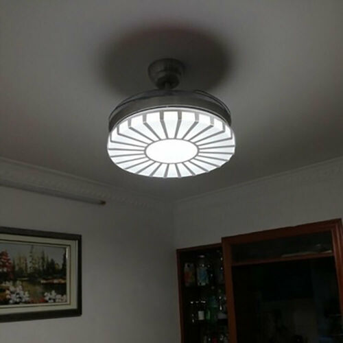 Invisible Crystal Fan Light Lamp Ceiling Light 4 Blades 3 Speed +Remote Control 7