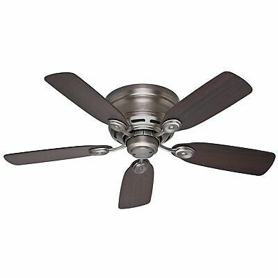 42" Hunter Low Profile -Flush Mount Indoor Ceiling Fan - 5 - Grey