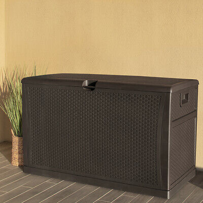 Outdoor Storage Deck Box Large Chest Bin Patio Garden 120-Gal Container Brown 1