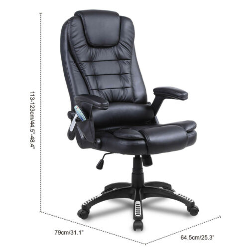 Black PU Leather High Back Massage Office Chair 1