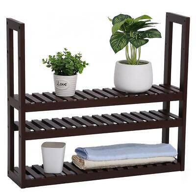 3 Layers Bamboo Shelf Organizer Adjustable Wall Mounted Storage 3
