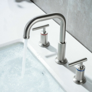 Widespread Bathroom Basin Sink Faucet Mixer Tap 3 Hole 2 Handle W/ Pop Up Drain
