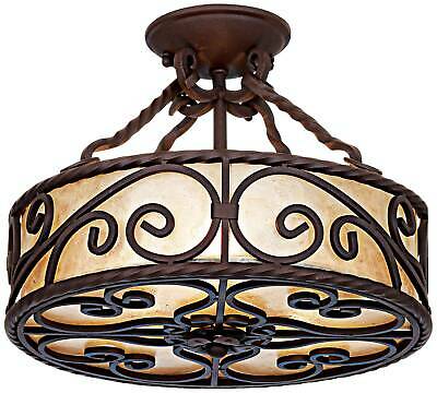15" Natural Mica Collection Iron Ceiling Light Fixture 1