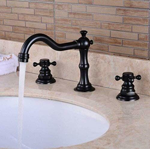 Widespread Bathroom Sink Faucet 3 Holes Two Handles Oil Rubbed Bronze