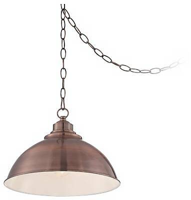Copper Dome Pendant Light 13 1/4" Modern Industrial Rustic 7