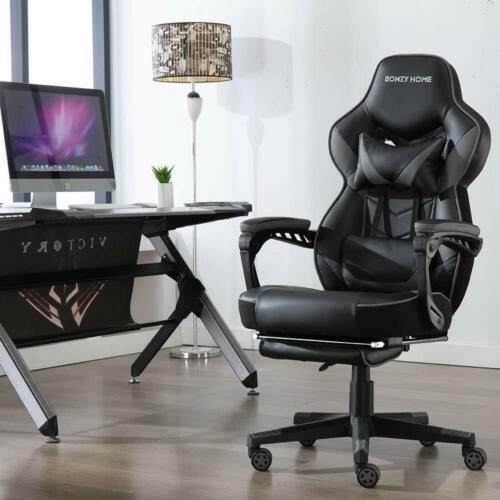 Gaming Recliner Office Desk High-Back Swivel Chair With PU Leather