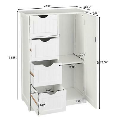 4 Drawer Dresser Shelf Cabinet Storage Home Bedroom Furniture White 8