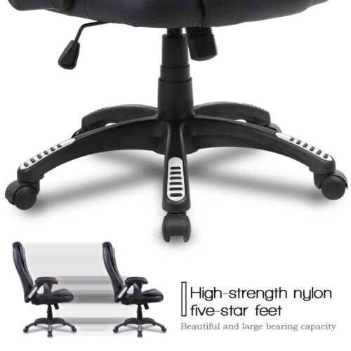 Black PU Leather High Back Massage Office Chair 11