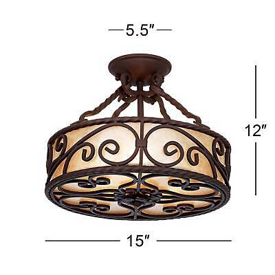 15" Natural Mica Collection Iron Ceiling Light Fixture 6